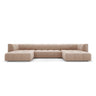 Moritz 5-Sitzer Panorama Sofa aus Samt in Beige (Bluvel 28), Beine in Schwarzes Plastik, 346x160x70 cm von Cosmopolitan Design – Bild 1