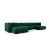 Moritz 5-Sitzer Panorama Sofa aus Samt in Flaschengrün (Bluvel 78), Beine in Schwarzes Plastik, 346x160x70 cm von Cosmopolitan Design – Bild 2