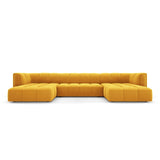 Moritz 5-Sitzer Panorama Sofa aus Samt in Gelb (Bluvel 68), Beine in Schwarzes Plastik, 346x160x70 cm von Cosmopolitan Design – Bild 1