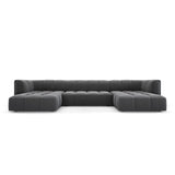 Moritz 5-Sitzer Panorama Sofa aus Samt in Grau (Bluvel 14), Beine in Schwarzes Plastik, 346x160x70 cm von Cosmopolitan Design – Bild 1
