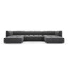 Moritz 5-Sitzer Panorama Sofa aus Samt in Grau (Bluvel 14), Beine in Schwarzes Plastik, 346x160x70 cm von Cosmopolitan Design – Bild 1