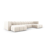 Moritz 5-Sitzer Panorama Sofa aus Samt in Hellbeige (Bluvel 22), Beine in Schwarzes Plastik, 346x160x70 cm von Cosmopolitan Design – Bild 2