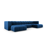 Moritz 5-Sitzer Panorama Sofa aus Samt in Königsblau (Bluvel 86), Beine in Schwarzes Plastik, 346x160x70 cm von Cosmopolitan Design – Bild 2