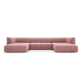 Moritz 5-Sitzer Panorama Sofa aus Samt in Rosa (Bluvel 52), Beine in Schwarzes Plastik, 346x160x70 cm von Cosmopolitan Design – Bild 1