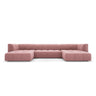 Moritz 5-Sitzer Panorama Sofa aus Samt in Rosa (Bluvel 52), Beine in Schwarzes Plastik, 346x160x70 cm von Cosmopolitan Design – Bild 1