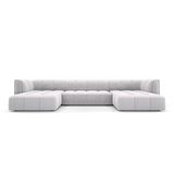 Moritz 5-Sitzer Panorama Sofa aus Samt in Silber (Bluvel 03), Beine in Schwarzes Plastik, 346x160x70 cm von Cosmopolitan Design – Bild 1