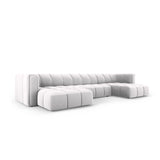 Moritz 5-Sitzer Panorama Sofa aus Samt in Silber (Bluvel 03), Beine in Schwarzes Plastik, 346x160x70 cm von Cosmopolitan Design – Bild 2