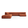 Moritz 7-Sitzer Panorama Ecksofa, Linke Seite, aus Chenille in Orange (Rebel 20), Beine aus Schwarzes Plastik, 329x276x70 cm von Cosmopolitan Design – Bild 1