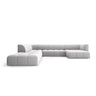 Moritz 7-Sitzer Panorama Ecksofa, Linke Seite, aus Samt in Silber (Bluvel 03), Beine aus Schwarzes Plastik, 329x276x70 cm von Cosmopolitan Design – Bild 1