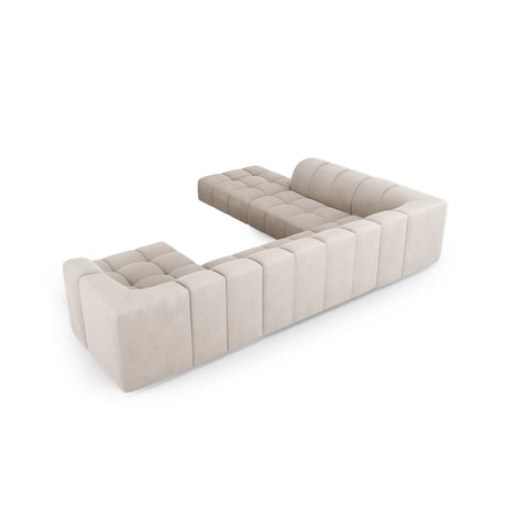 Moritz 7-Sitzer Panorama Ecksofa, Linke Seite, aus Samt oder Chenille, 329x276x70 cm von Cosmopolitan Design – Bild 3