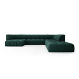 Moritz 7-Sitzer Panorama Ecksofa, Rechte Seite, aus Chenille in Flaschengrün (Rebel 16), Beine aus Schwarzes Plastik, 329x276x70 cm von Cosmopolitan Design – Bild 1