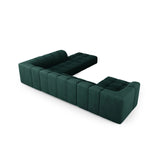 Moritz 7-Sitzer Panorama Ecksofa, Rechte Seite, aus Chenille in Flaschengrün (Rebel 16), Beine aus Schwarzes Plastik, 329x276x70 cm von Cosmopolitan Design – Bild 3