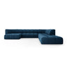Moritz 7-Sitzer Panorama Ecksofa, Rechte Seite, aus Chenille in Königsblau (Rebel 12), Beine aus Schwarzes Plastik, 329x276x70 cm von Cosmopolitan Design – Bild 1