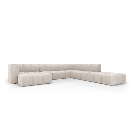 Moritz 7-Sitzer Panorama Ecksofa, Rechte Seite, aus Samt oder Chenille, 329x276x70 cm von Cosmopolitan Design – Bild 2