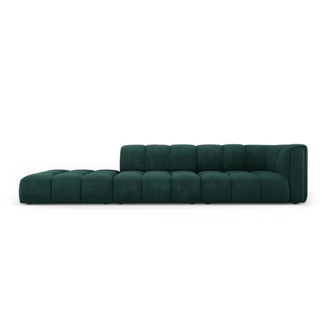 Moritz Modulares 4-Sitzer Sofa, Linke Seite, aus Chenille in Flaschengrün (Rebel 16), 293x96 cm von Cosmopolitan Design – Bild 1