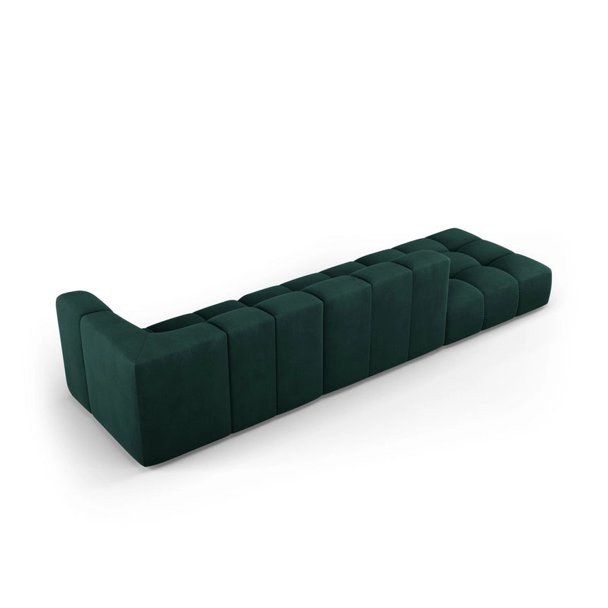Moritz Modulares 4-Sitzer Sofa, Linke Seite, aus Chenille in Flaschengrün (Rebel 16), 293x96 cm von Cosmopolitan Design – Bild 3