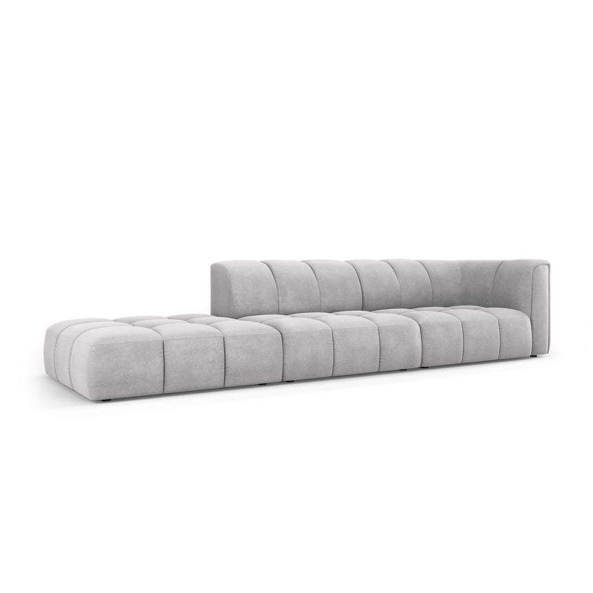 Moritz Modulares 4-Sitzer Sofa, Linke Seite, aus Chenille in Hellgrau (Rebel 5), 293x96 cm von Cosmopolitan Design – Bild 2