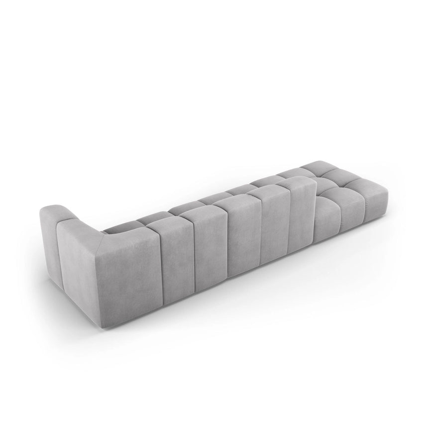 Moritz Modulares 4-Sitzer Sofa, Linke Seite, aus Chenille in Hellgrau (Rebel 5), 293x96 cm von Cosmopolitan Design – Bild 3