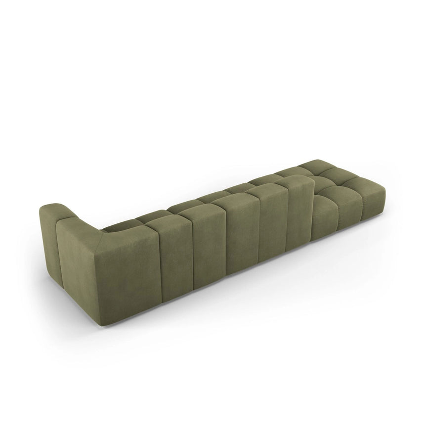Moritz Modulares 4-Sitzer Sofa, Linke Seite, aus Chenille in Hellgrün (Rebel 18), 293x96 cm von Cosmopolitan Design – Bild 3