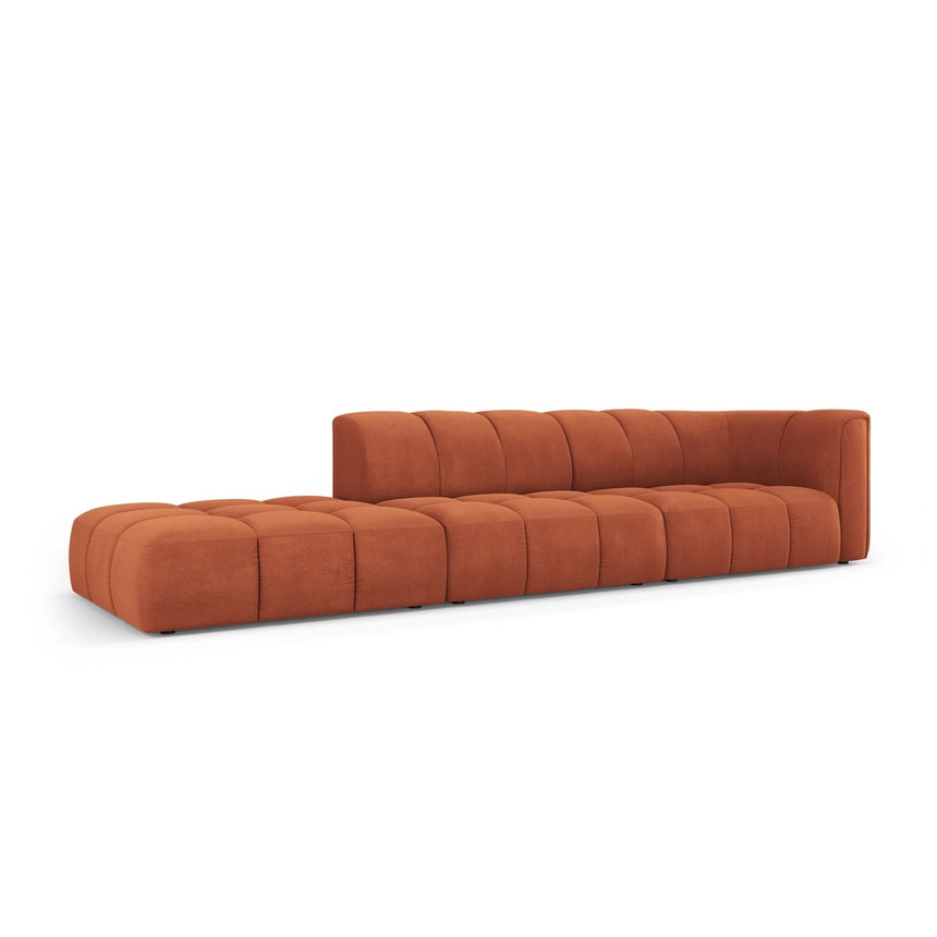 Moritz Modulares 4-Sitzer Sofa, Linke Seite, aus Chenille in Orange (Rebel 20), 293x96 cm von Cosmopolitan Design – Bild 2