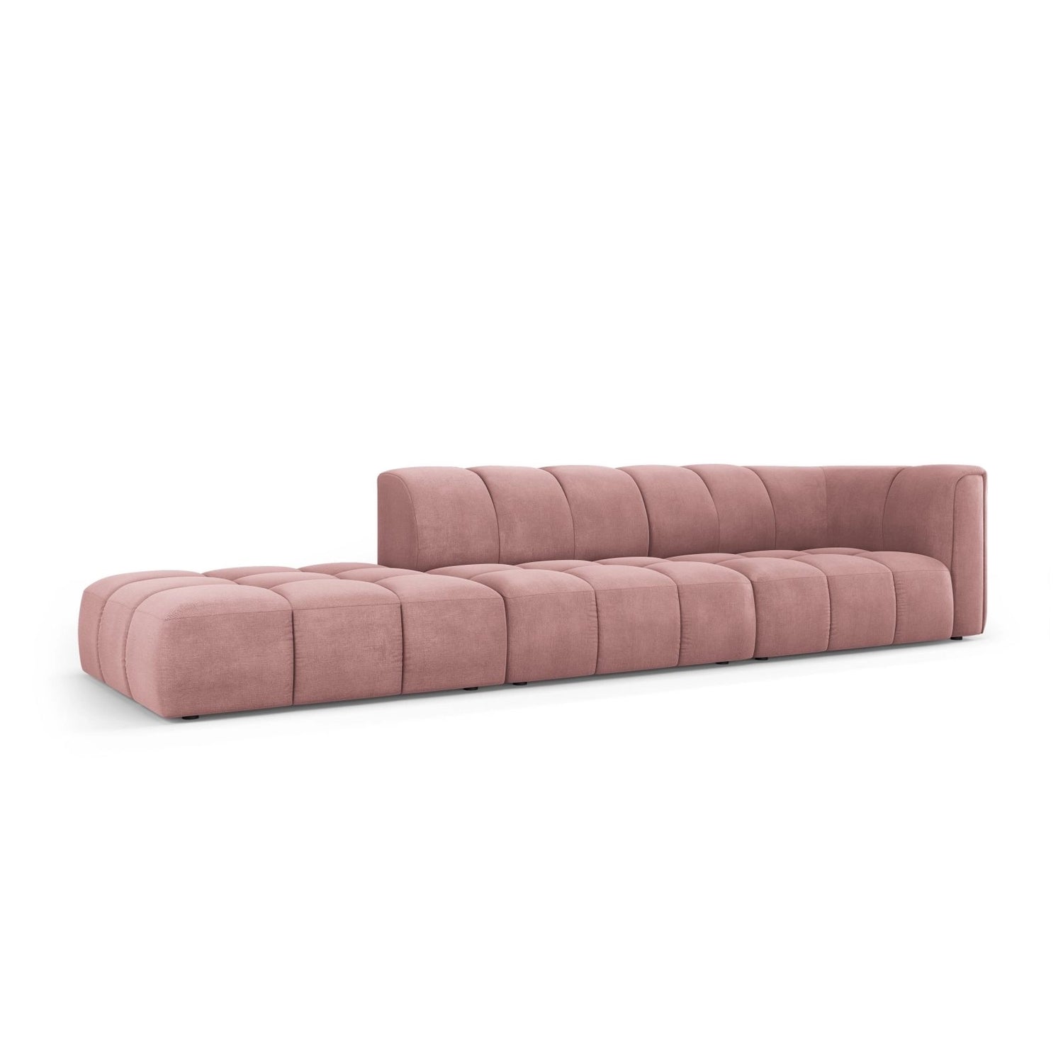 Moritz Modulares 4-Sitzer Sofa, Linke Seite, aus Chenille in Rosa (Rebel 7), 293x96 cm von Cosmopolitan Design – Bild 2