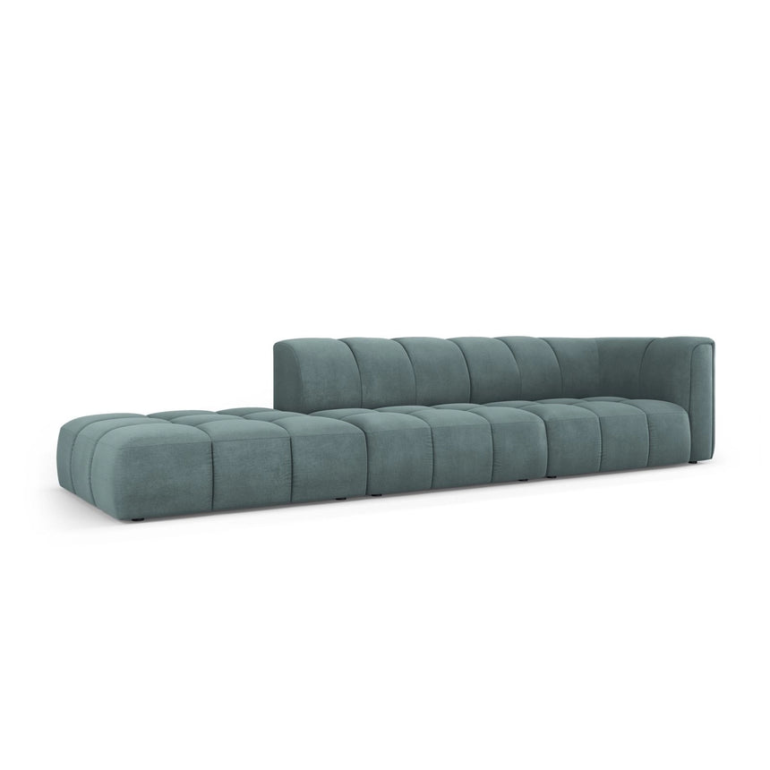 Moritz Modulares 4-Sitzer Sofa, Linke Seite, aus Chenille in Seegrün (Rebel 13), 293x96 cm von Cosmopolitan Design – Bild 2