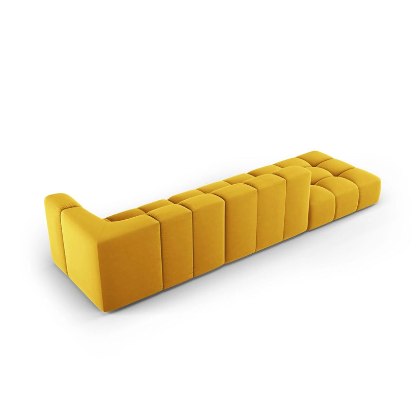 Moritz Modulares 4-Sitzer Sofa, Linke Seite, aus Samt in Gelb (Bluvel 68), 293x96 cm von Cosmopolitan Design – Bild 3