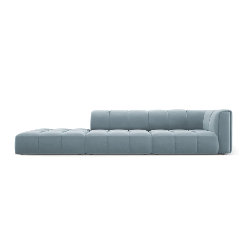 Moritz Modulares 4-Sitzer Sofa, Linke Seite, aus Samt in Hellblau (Bluvel 06), 293x96 cm von Cosmopolitan Design – Bild 1