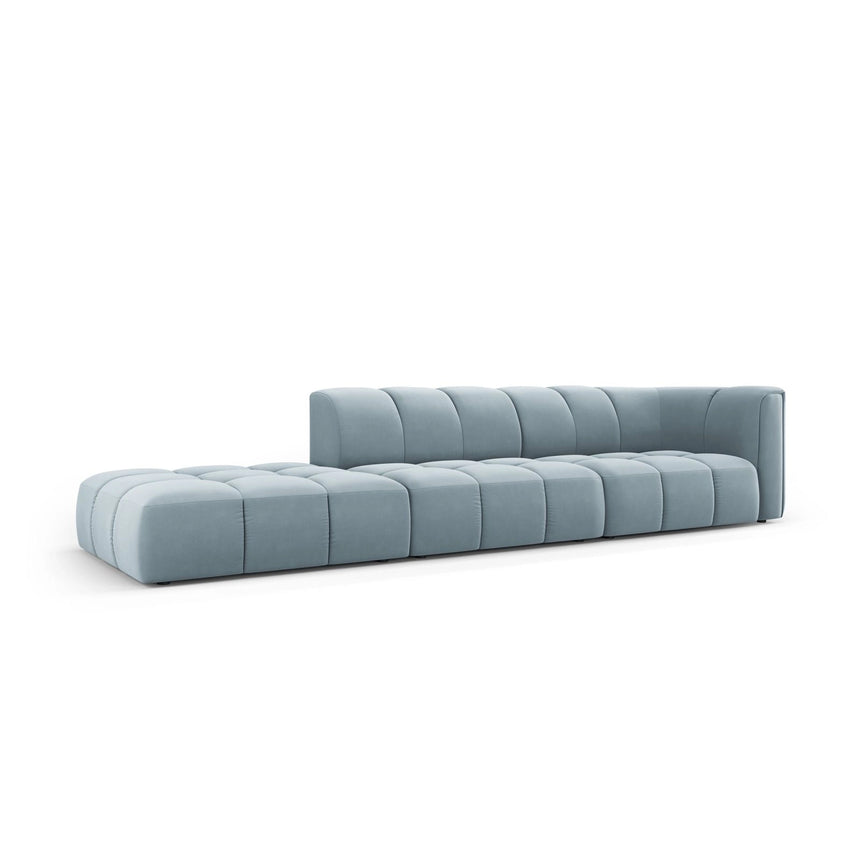 Moritz Modulares 4-Sitzer Sofa, Linke Seite, aus Samt in Hellblau (Bluvel 06), 293x96 cm von Cosmopolitan Design – Bild 2