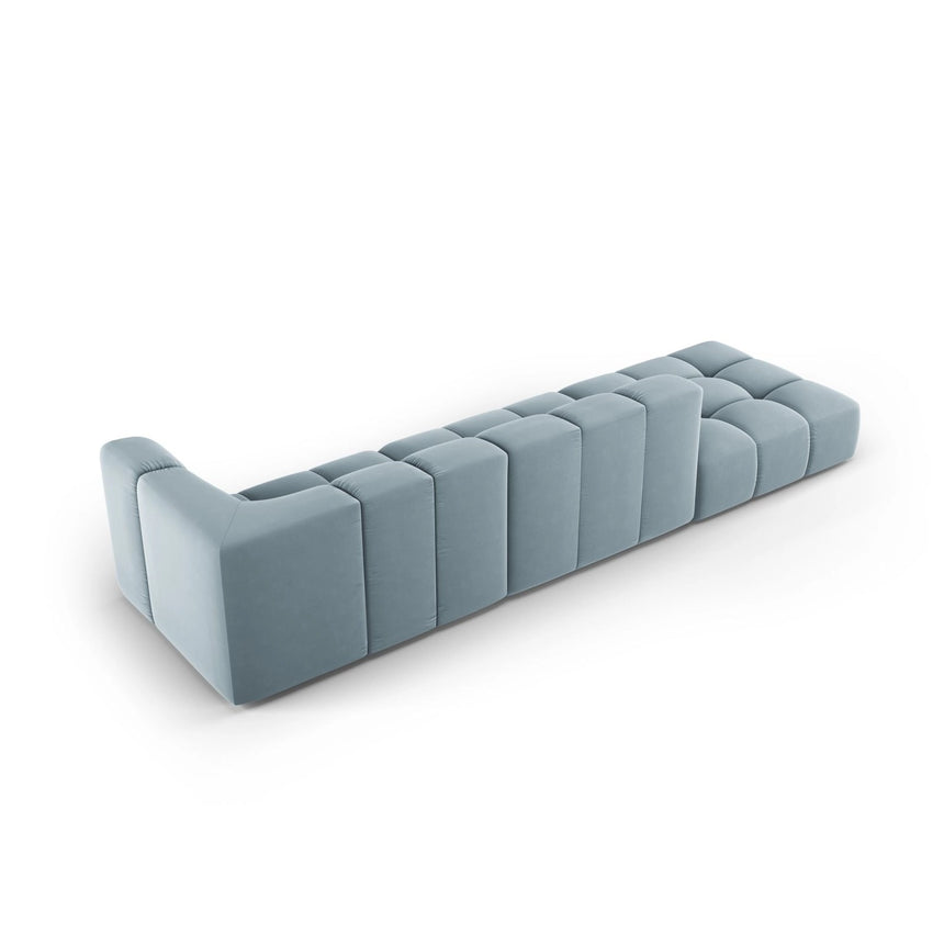 Moritz Modulares 4-Sitzer Sofa, Linke Seite, aus Samt in Hellblau (Bluvel 06), 293x96 cm von Cosmopolitan Design – Bild 3