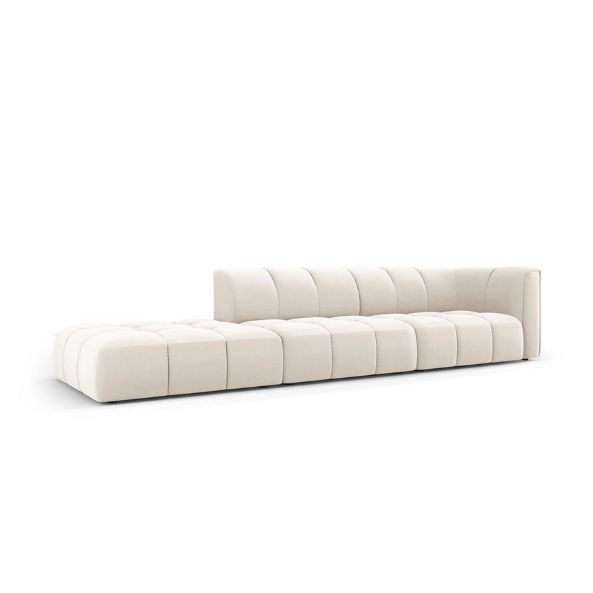 Moritz Modulares 4-Sitzer Sofa, Linke Seite, aus Samt in Leichtes Beige (Bluvel 22), 293x96 cm von Cosmopolitan Design – Bild 2