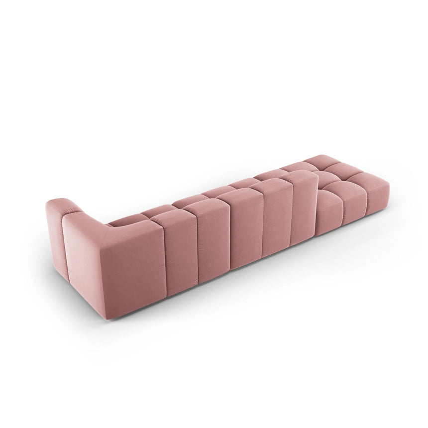 Moritz Modulares 4-Sitzer Sofa, Linke Seite, aus Samt in Rosa (Bluvel 52), 293x96 cm von Cosmopolitan Design – Bild 3