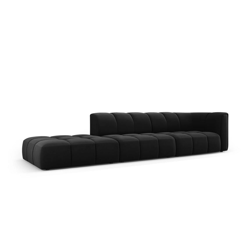 Moritz Modulares 4-Sitzer Sofa, Linke Seite, aus Samt in Schwarz (Bluvel 19), 293x96 cm von Cosmopolitan Design – Bild 2