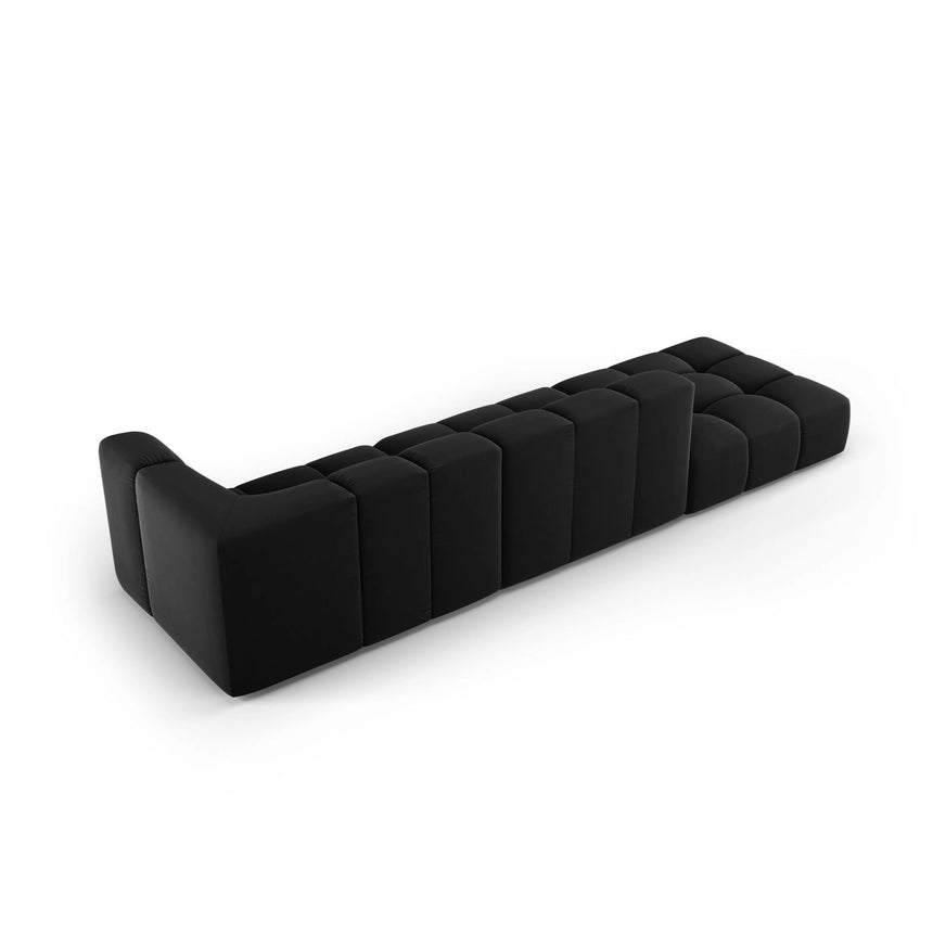 Moritz Modulares 4-Sitzer Sofa, Linke Seite, aus Samt in Schwarz (Bluvel 19), 293x96 cm von Cosmopolitan Design – Bild 3