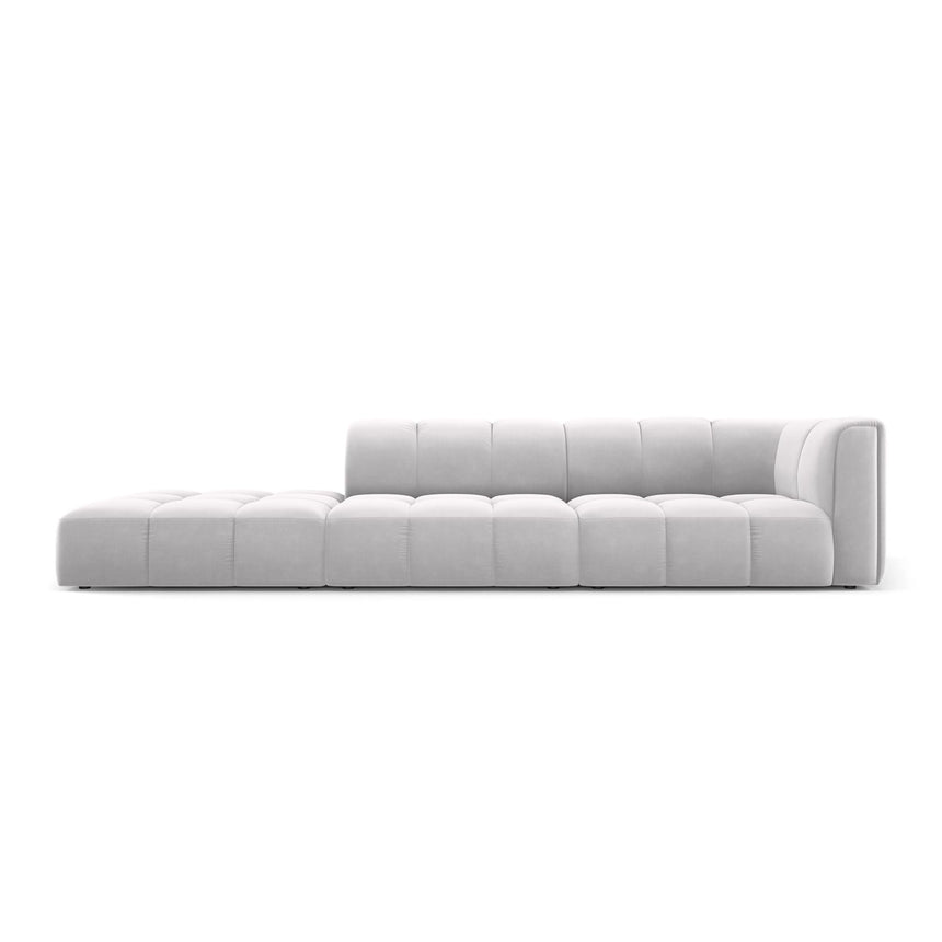 Moritz Modulares 4-Sitzer Sofa, Linke Seite, aus Samt in Silber (Bluvel 03), 293x96 cm von Cosmopolitan Design – Bild 1