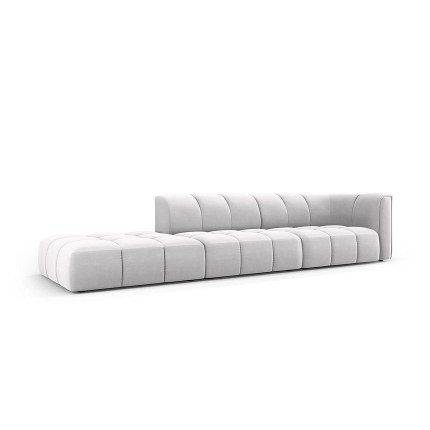 Moritz Modulares 4-Sitzer Sofa, Linke Seite, aus Samt in Silber (Bluvel 03), 293x96 cm von Cosmopolitan Design – Bild 2
