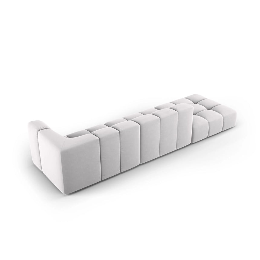 Moritz Modulares 4-Sitzer Sofa, Linke Seite, aus Samt in Silber (Bluvel 03), 293x96 cm von Cosmopolitan Design – Bild 3