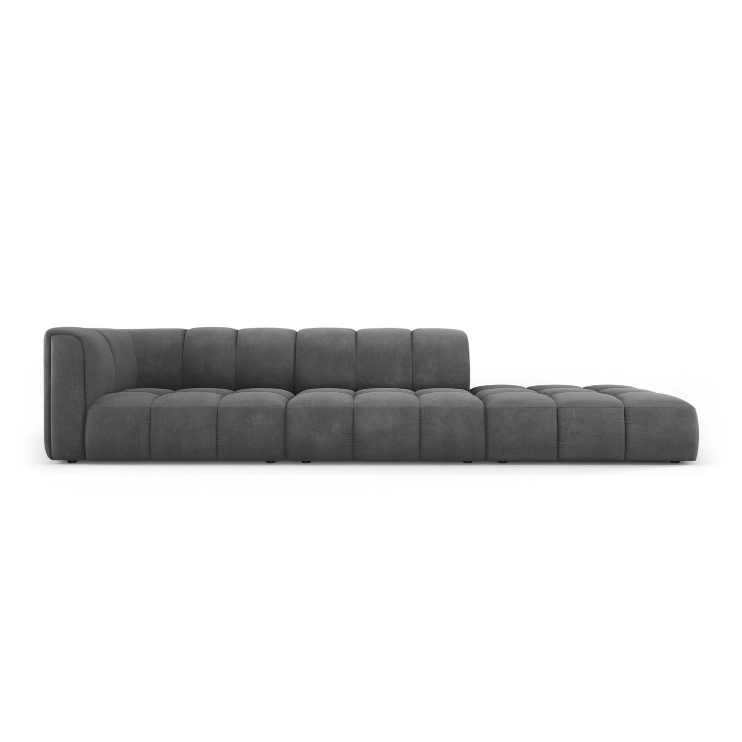 Moritz Modulares 4-Sitzer Sofa, Rechte Seite, aus Chenille in Dunkelgrau (Rebel 3), 293x96 cm von Cosmopolitan Design – Bild 1