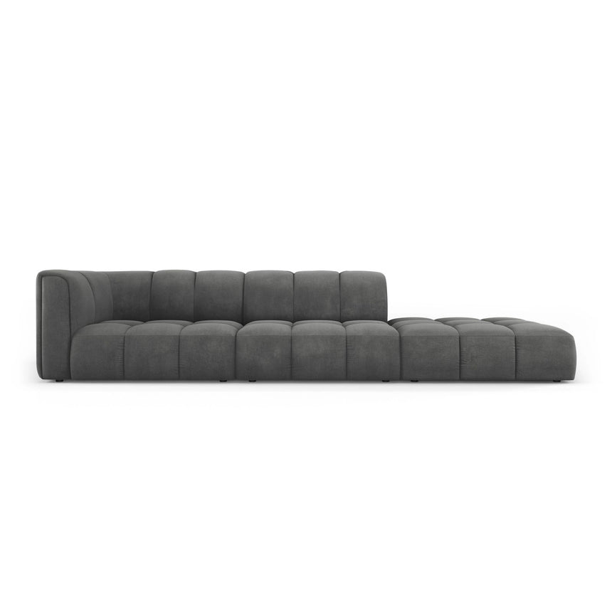 Moritz Modulares 4-Sitzer Sofa, Rechte Seite, aus Chenille in Dunkelgrau (Rebel 3), 293x96 cm von Cosmopolitan Design – Bild 1