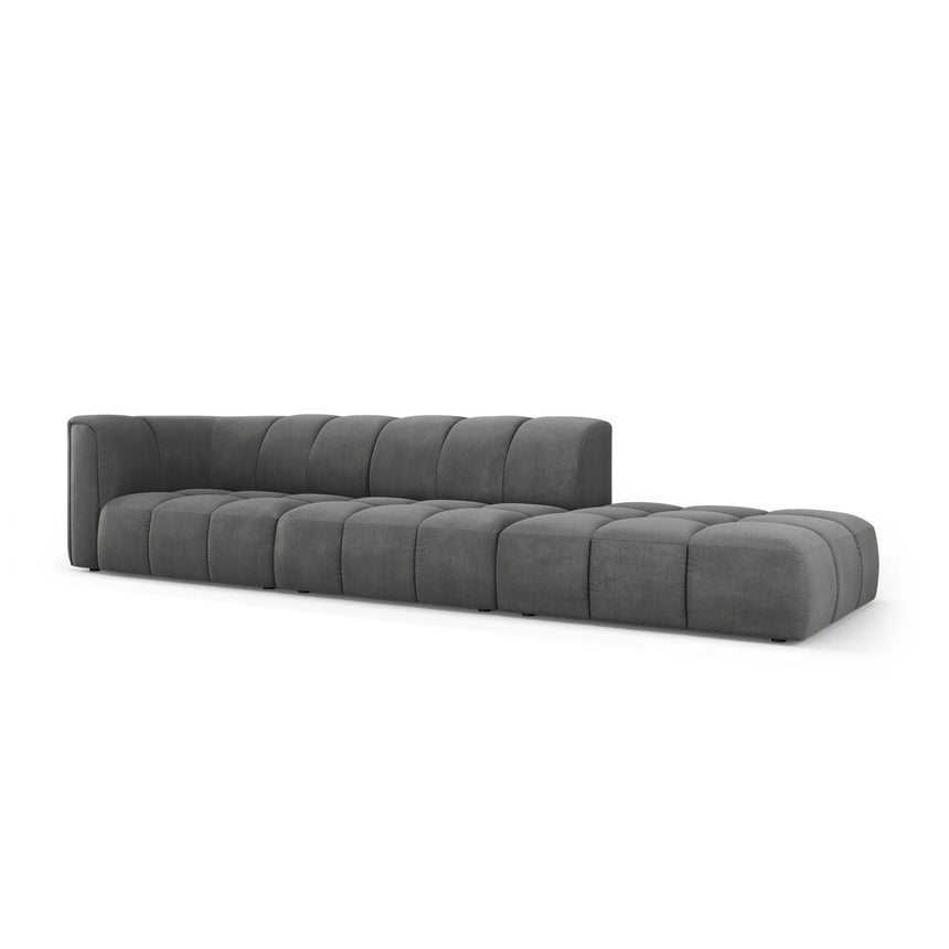 Moritz Modulares 4-Sitzer Sofa, Rechte Seite, aus Chenille in Dunkelgrau (Rebel 3), 293x96 cm von Cosmopolitan Design – Bild 2