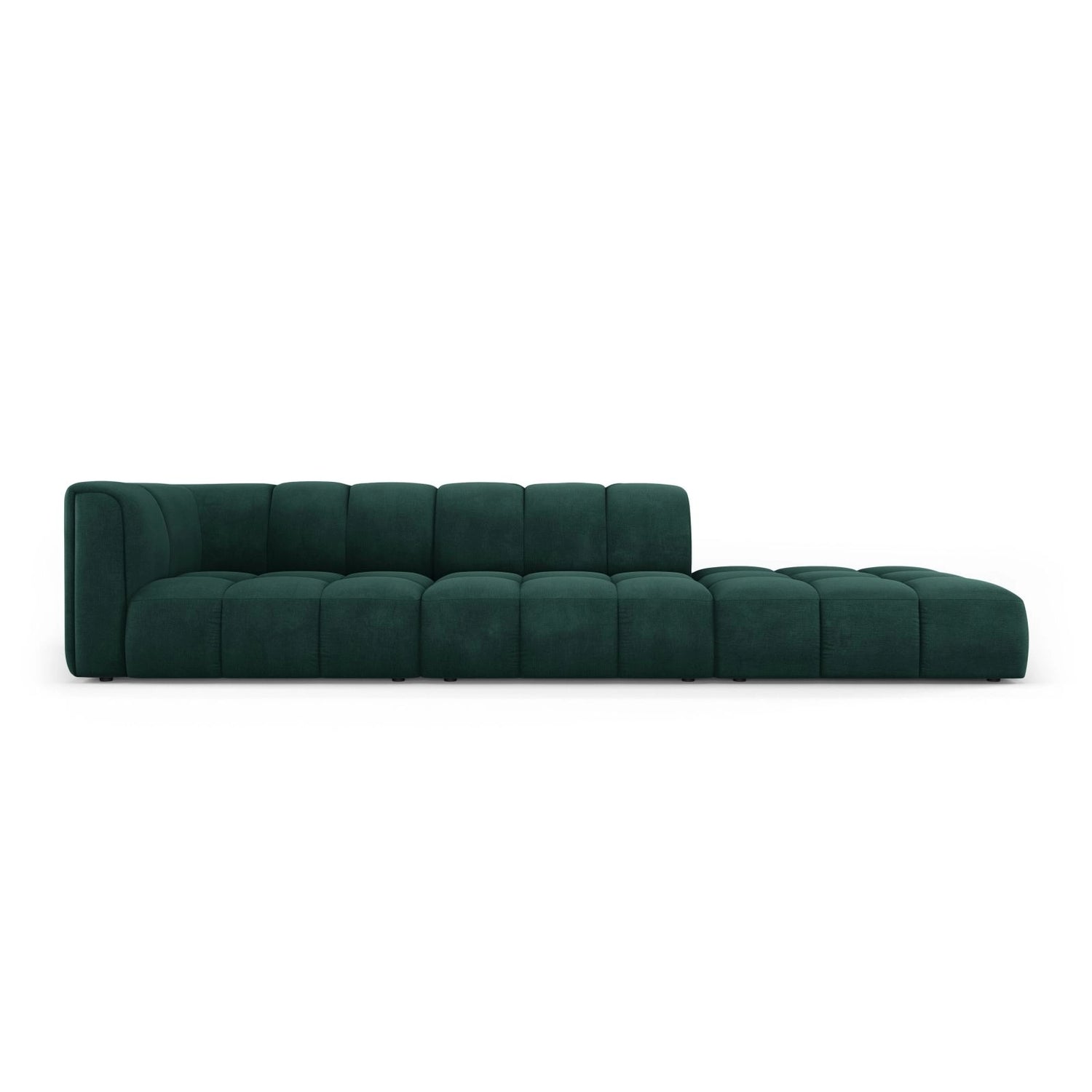 Moritz Modulares 4-Sitzer Sofa, Rechte Seite, aus Chenille in Flaschengrün (Rebel 16), 293x96 cm von Cosmopolitan Design – Bild 1
