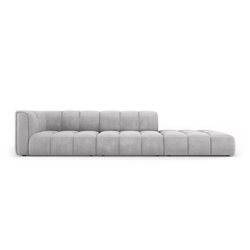 Moritz Modulares 4-Sitzer Sofa, Rechte Seite, aus Chenille in Hellgrau (Rebel 5), 293x96 cm von Cosmopolitan Design – Bild 1