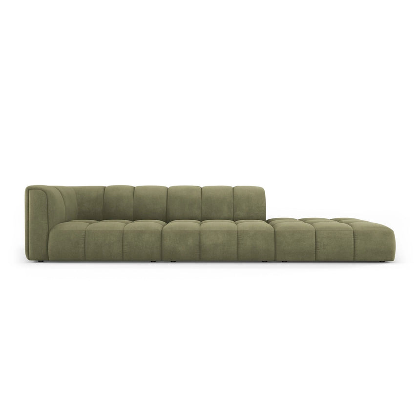 Moritz Modulares 4-Sitzer Sofa, Rechte Seite, aus Chenille in Hellgrün (Rebel 18), 293x96 cm von Cosmopolitan Design – Bild 1