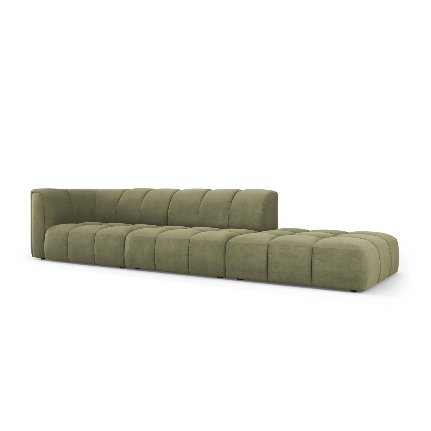 Moritz Modulares 4-Sitzer Sofa, Rechte Seite, aus Chenille in Hellgrün (Rebel 18), 293x96 cm von Cosmopolitan Design – Bild 2