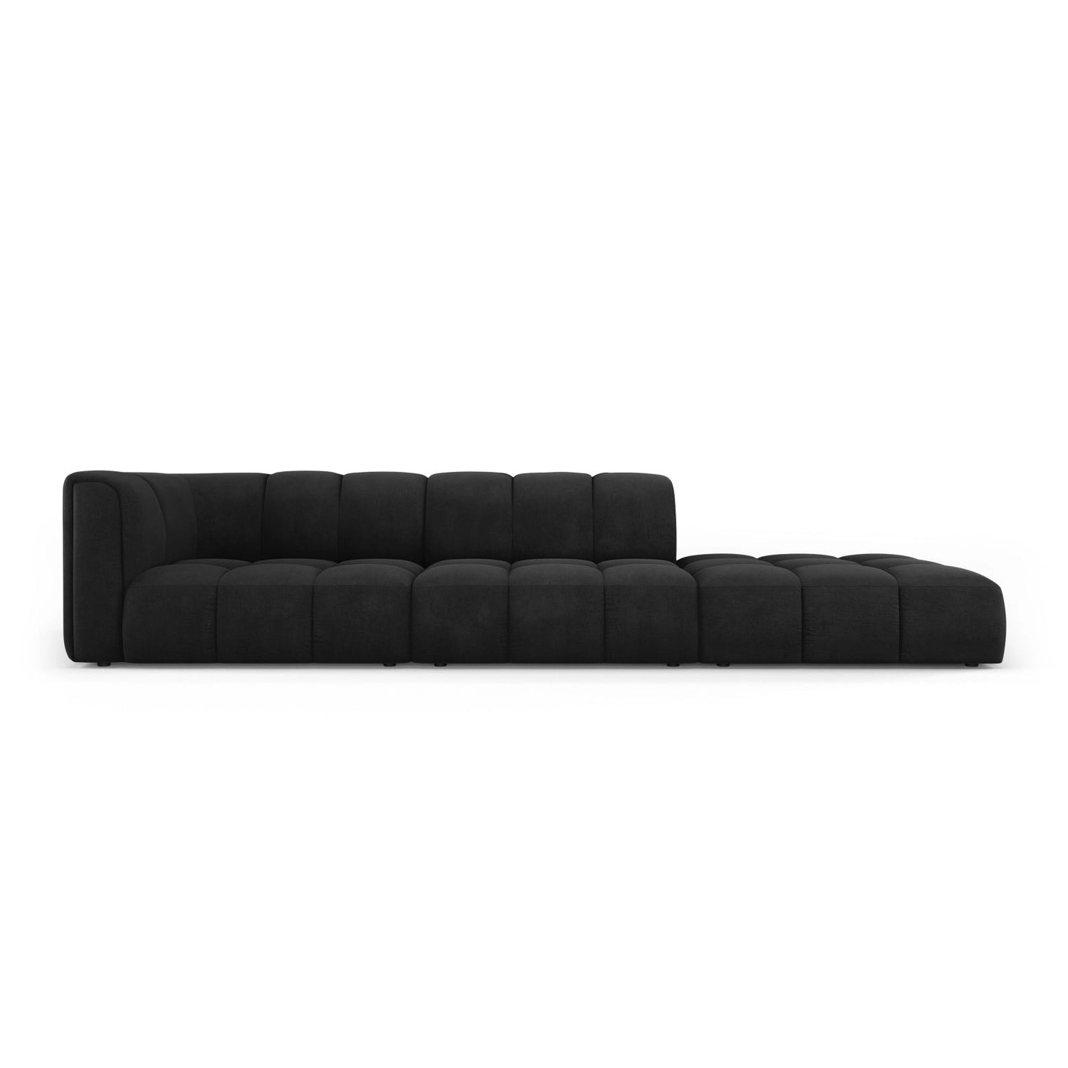 Moritz Modulares 4-Sitzer Sofa, Rechte Seite, aus Chenille in Schwarz (Rebel 1), 293x96 cm von Cosmopolitan Design – Bild 1
