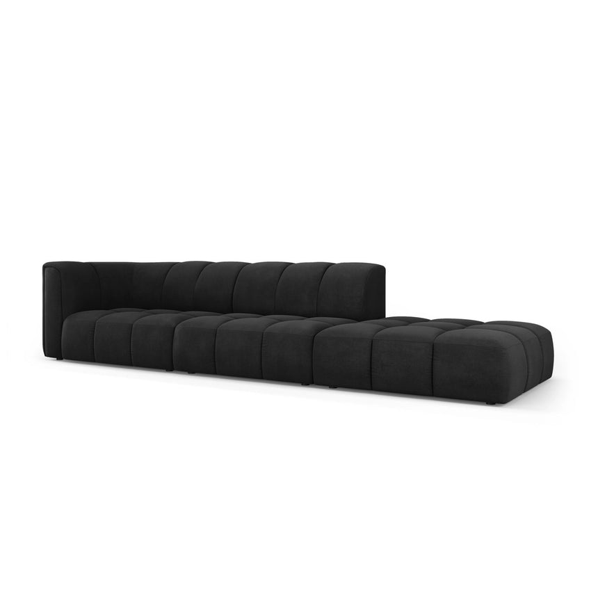Moritz Modulares 4-Sitzer Sofa, Rechte Seite, aus Chenille in Schwarz (Rebel 1), 293x96 cm von Cosmopolitan Design – Bild 2
