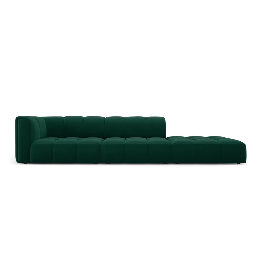 Moritz Modulares 4-Sitzer Sofa, Rechte Seite, aus Samt in Flaschengrün (Bluvel 78), 293x96 cm von Cosmopolitan Design – Bild 1