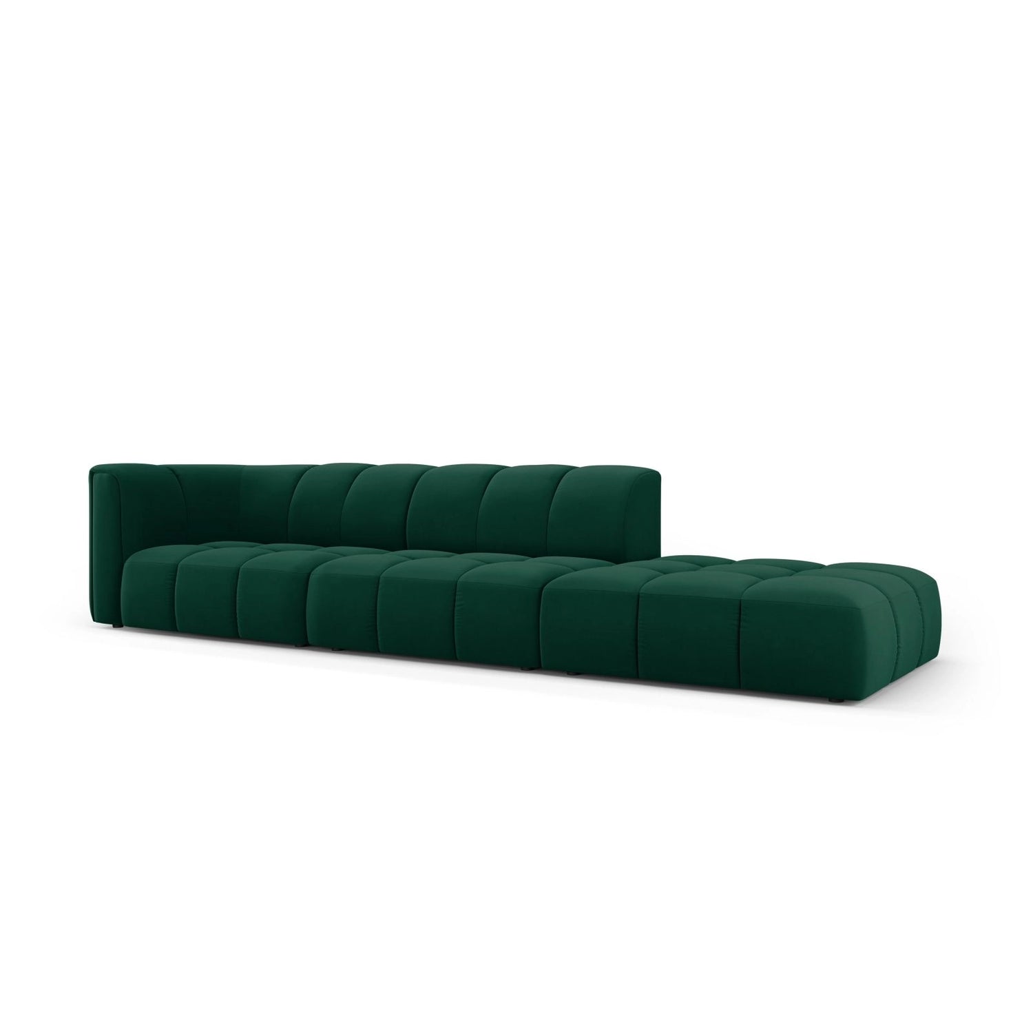 Moritz Modulares 4-Sitzer Sofa, Rechte Seite, aus Samt in Flaschengrün (Bluvel 78), 293x96 cm von Cosmopolitan Design – Bild 2