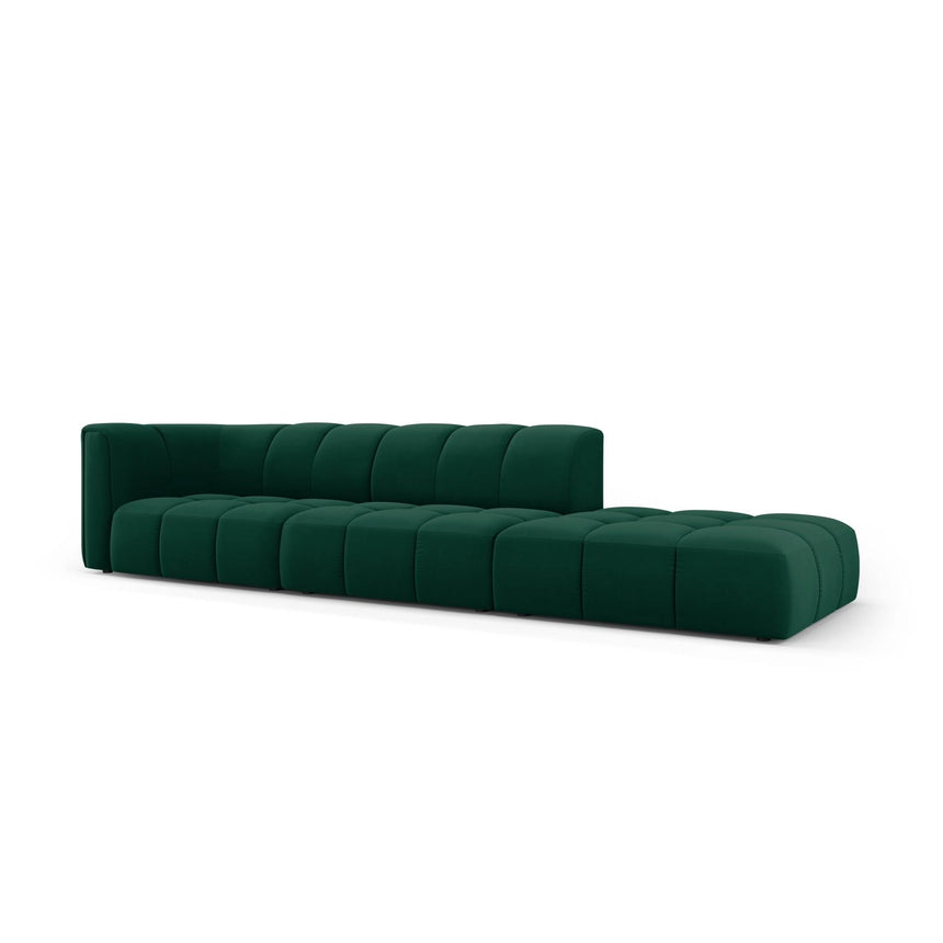 Moritz Modulares 4-Sitzer Sofa, Rechte Seite, aus Samt in Flaschengrün (Bluvel 78), 293x96 cm von Cosmopolitan Design – Bild 2
