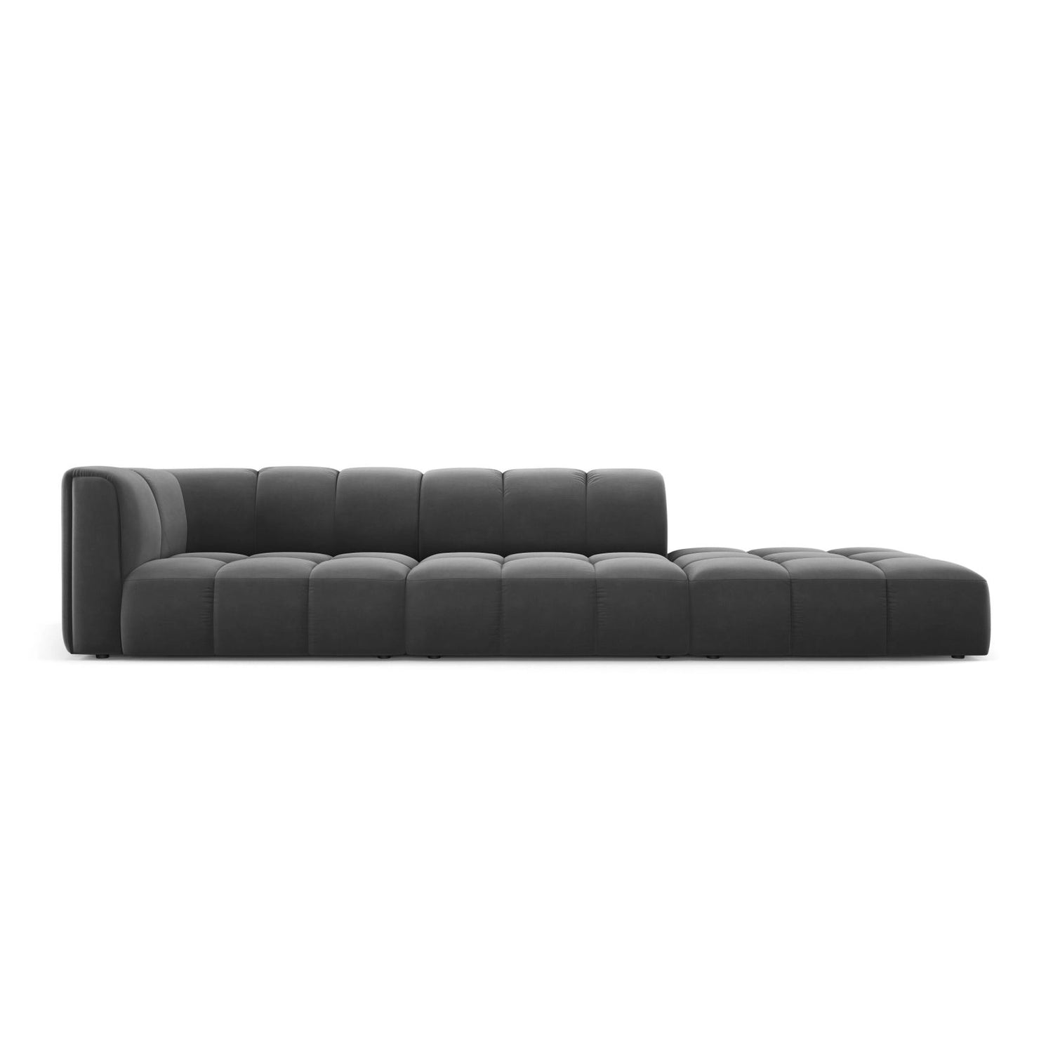 Moritz Modulares 4-Sitzer Sofa, Rechte Seite, aus Samt in Grau (Bluvel 14), 293x96 cm von Cosmopolitan Design – Bild 1